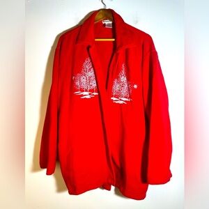 Red Jacket with White Tree Design